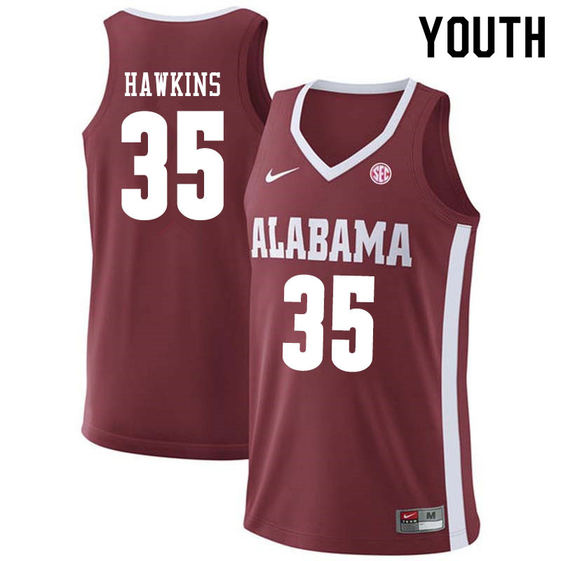 Youth #35 Raymond Hawkins Alabama Crimson Tide College Basketball Jerseys Sale-Crimson